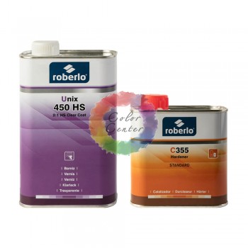 Roberlo Акриловий лак Clear Unix HS-450, 1л+ затв C355, 0,5л